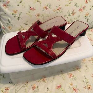 Anne Klein Red Slide Sandals